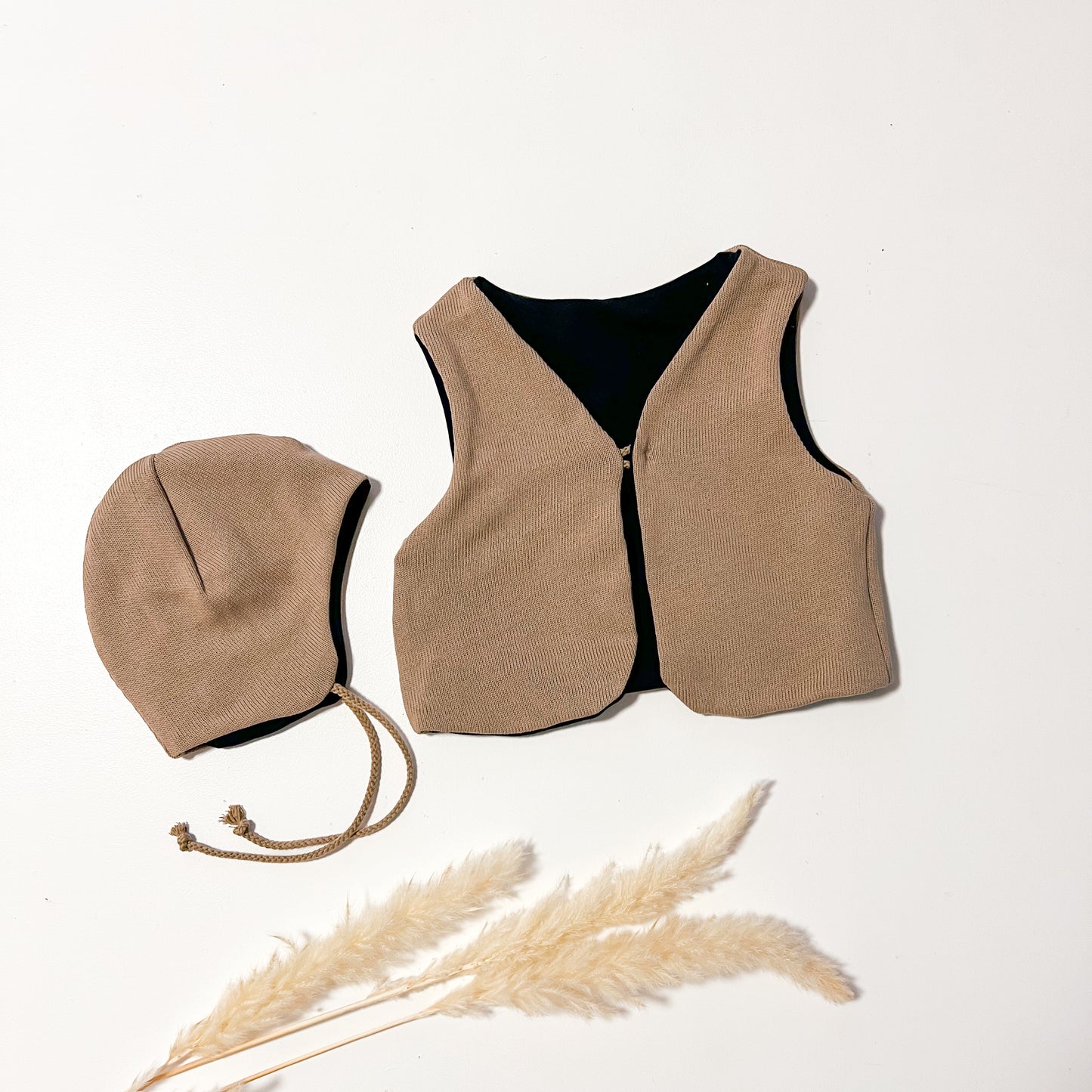 Wendeweste in blau und beige