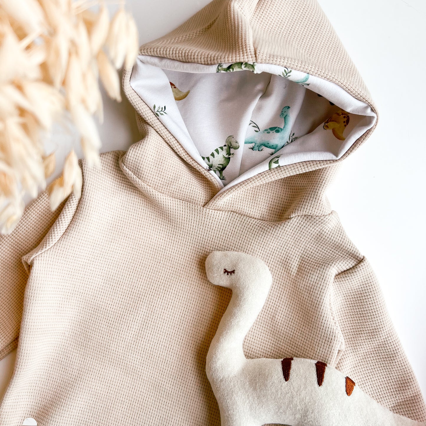 Hoodie Natur Dinos für Baby und Kind