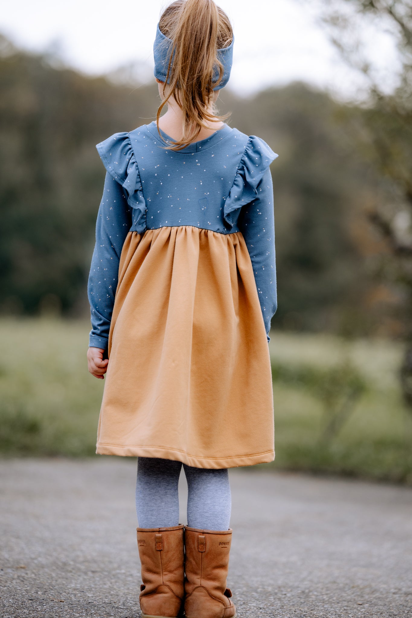 Kleid Mimi, Blaue Punkte und Kamel