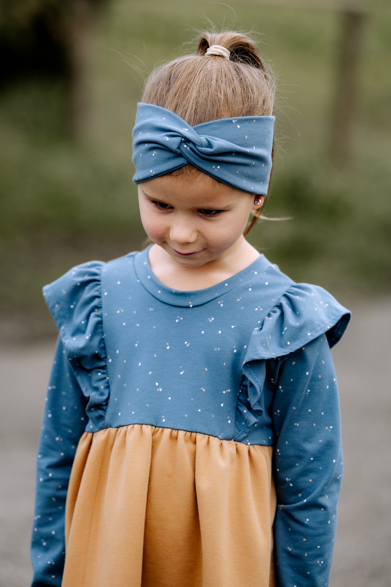 Kleid Mimi, Blaue Punkte und Kamel