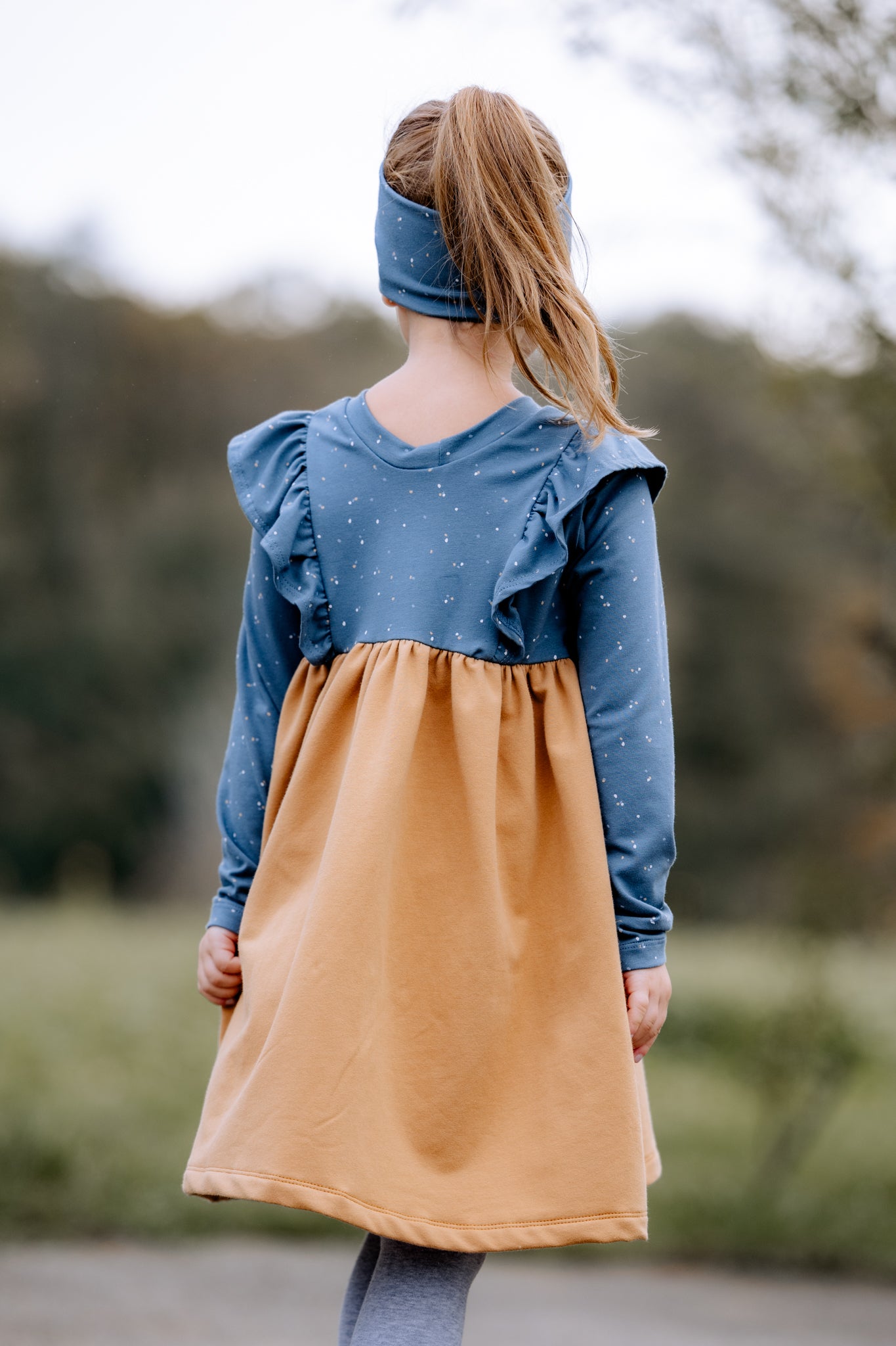 Kleid Mimi, Blaue Punkte und Kamel