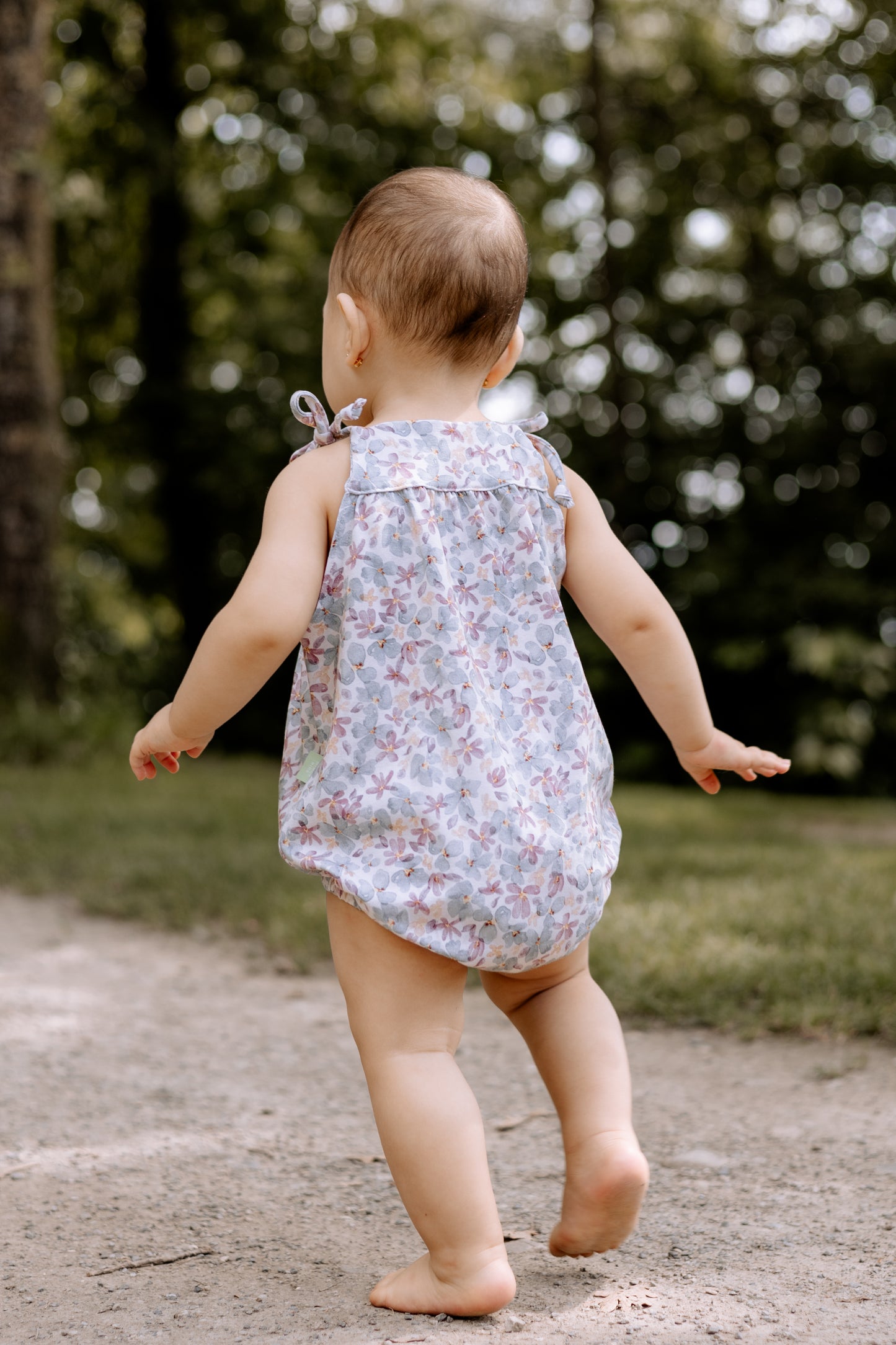 Pop Romper | Strampler, Aqua Blumen