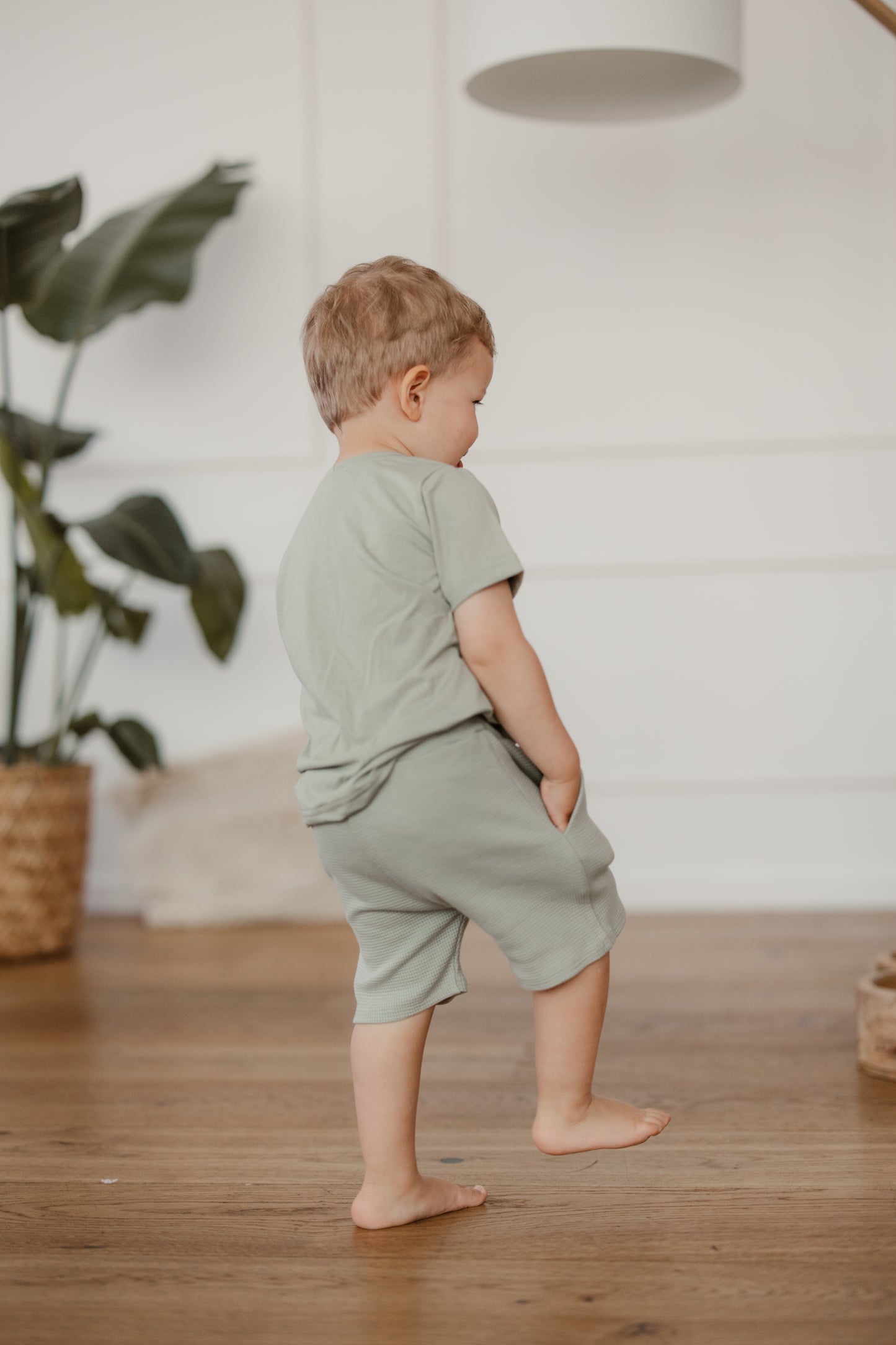 Waffel-Shorts in Mint