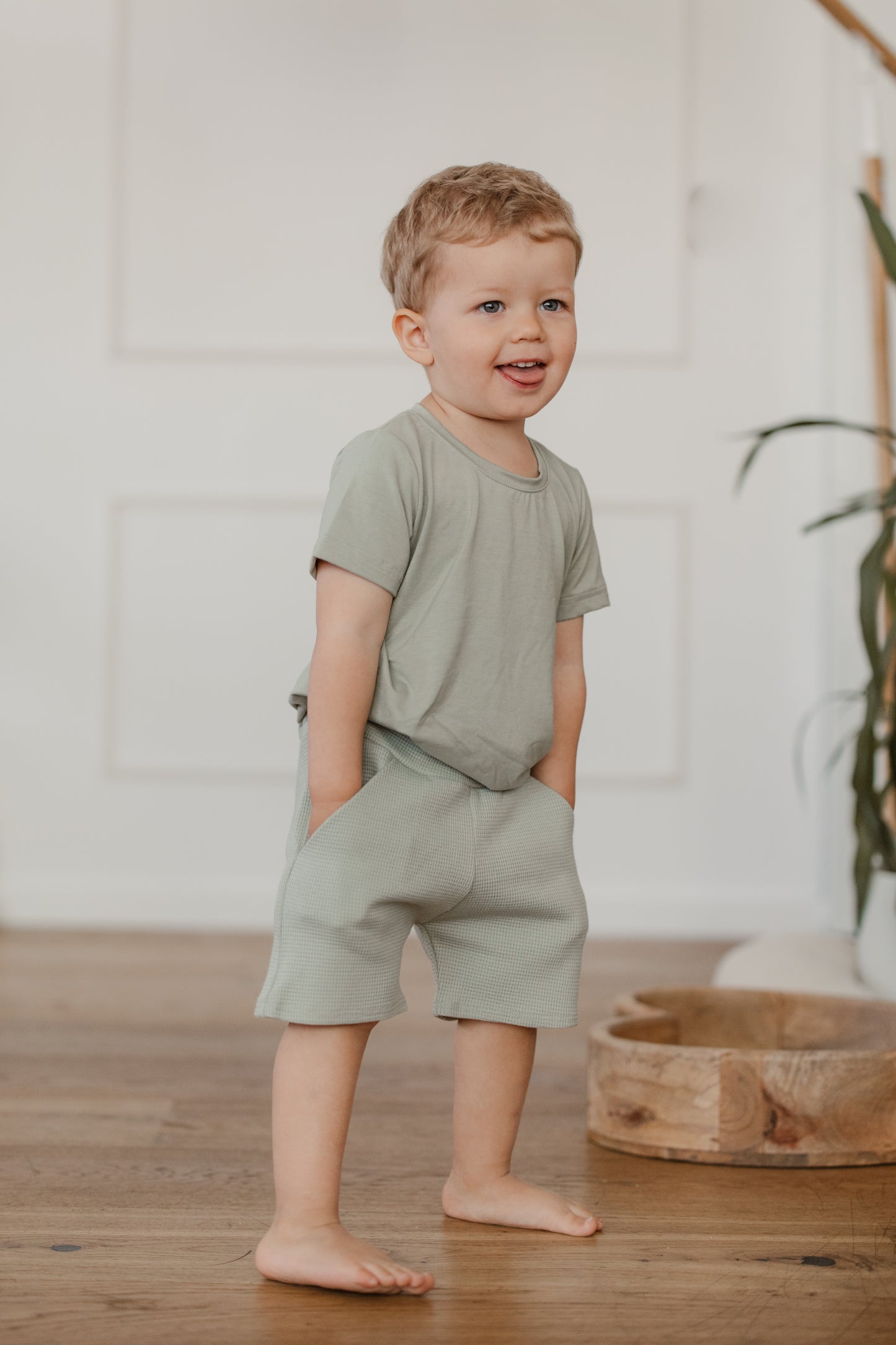 Waffel-Shorts in Mint