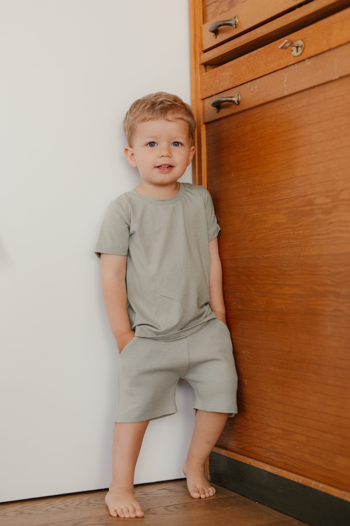 Waffel-Shorts in Mint