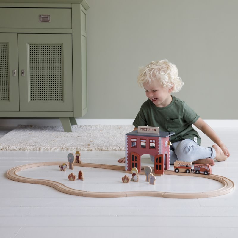 Holzeisenbahn Erweiterung - Feuerwehrhaus | Little Dutch