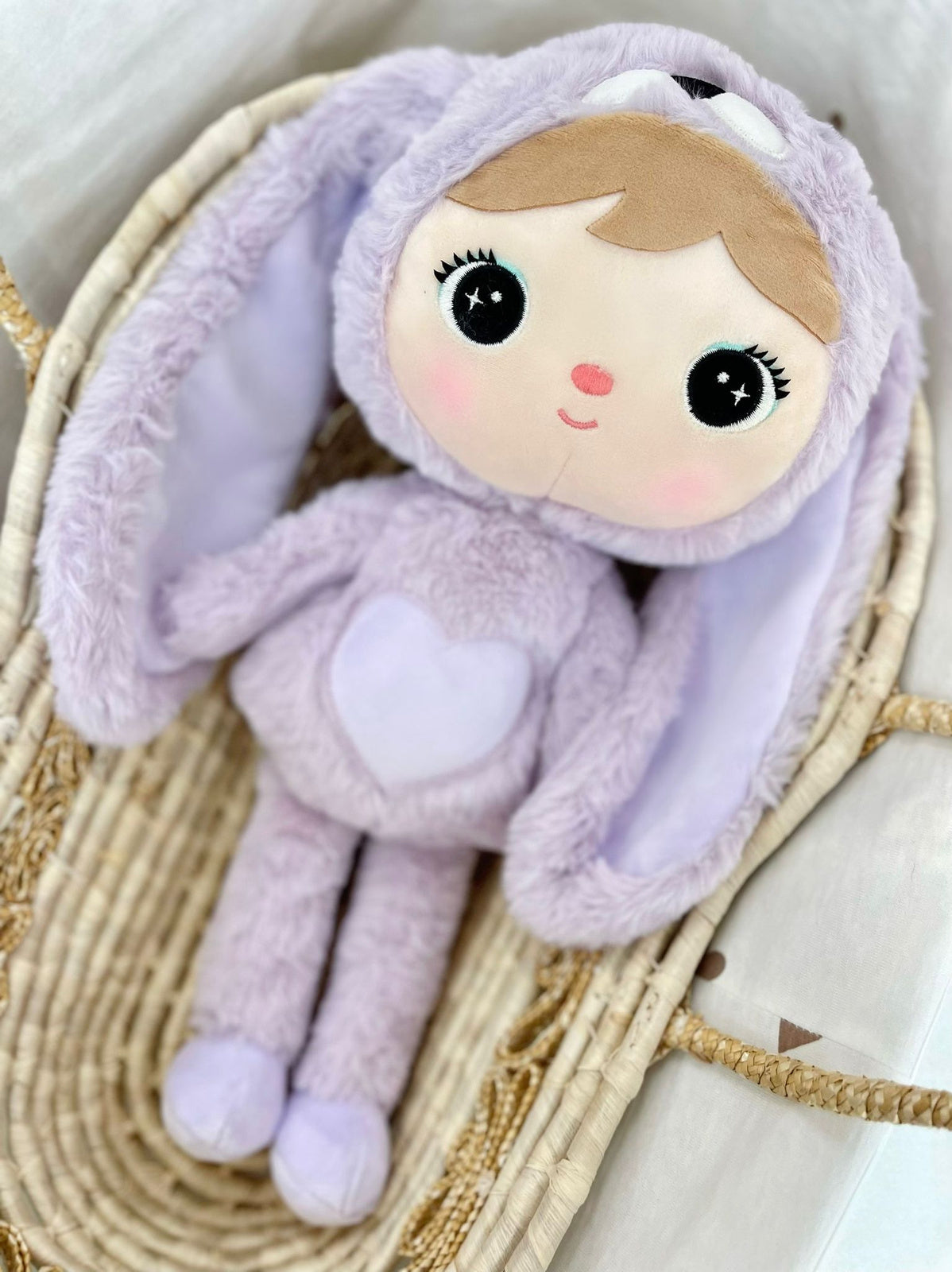 Personalisierter Metoo Teddybär-Hase in Lila