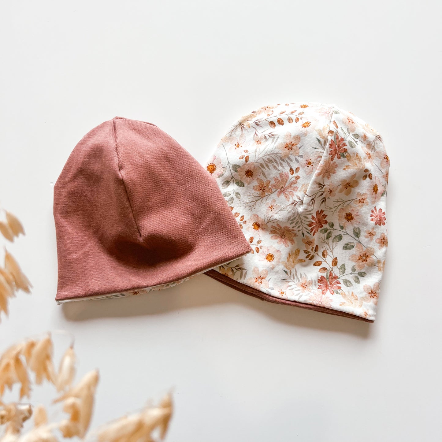 Wendemütze für Baby und Kind, Rosa & Blumen