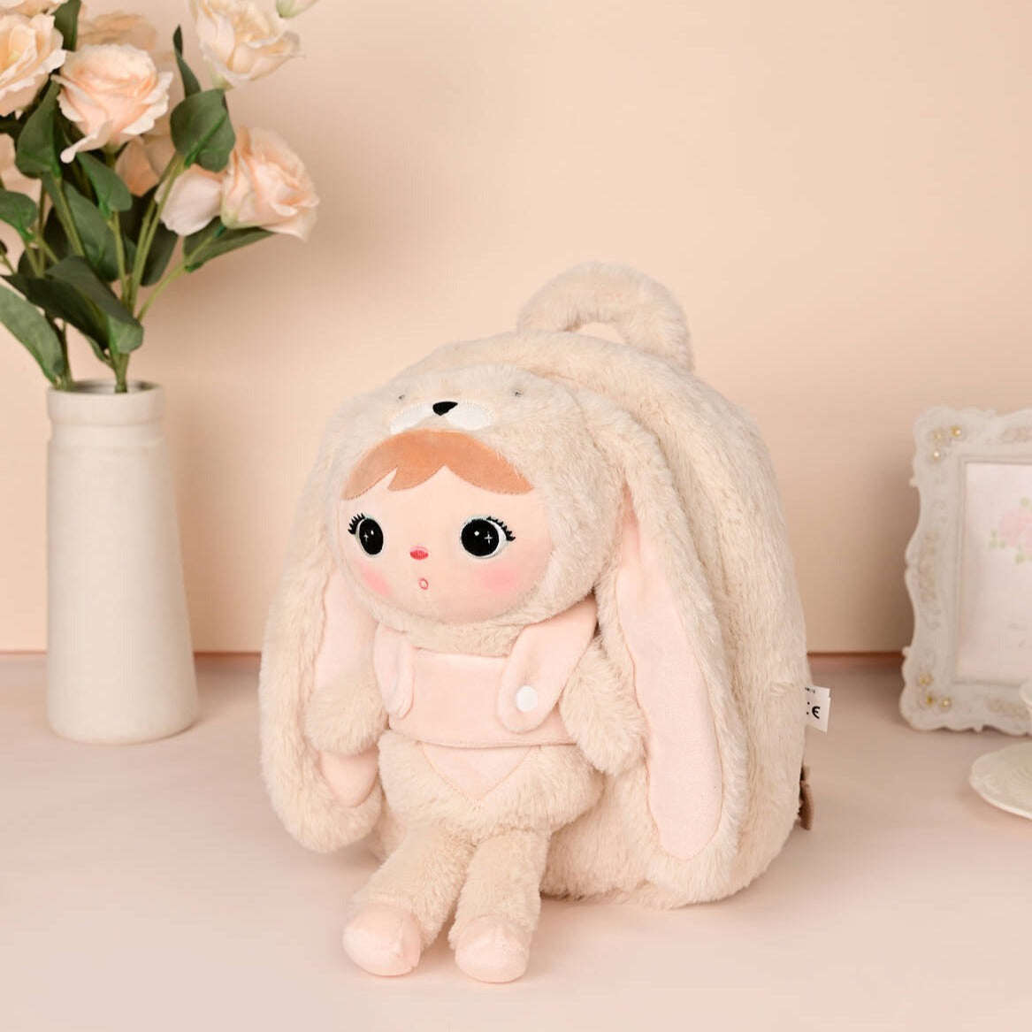 Personalisierter Metoo-Rucksack mit Puppe | Beige Hase