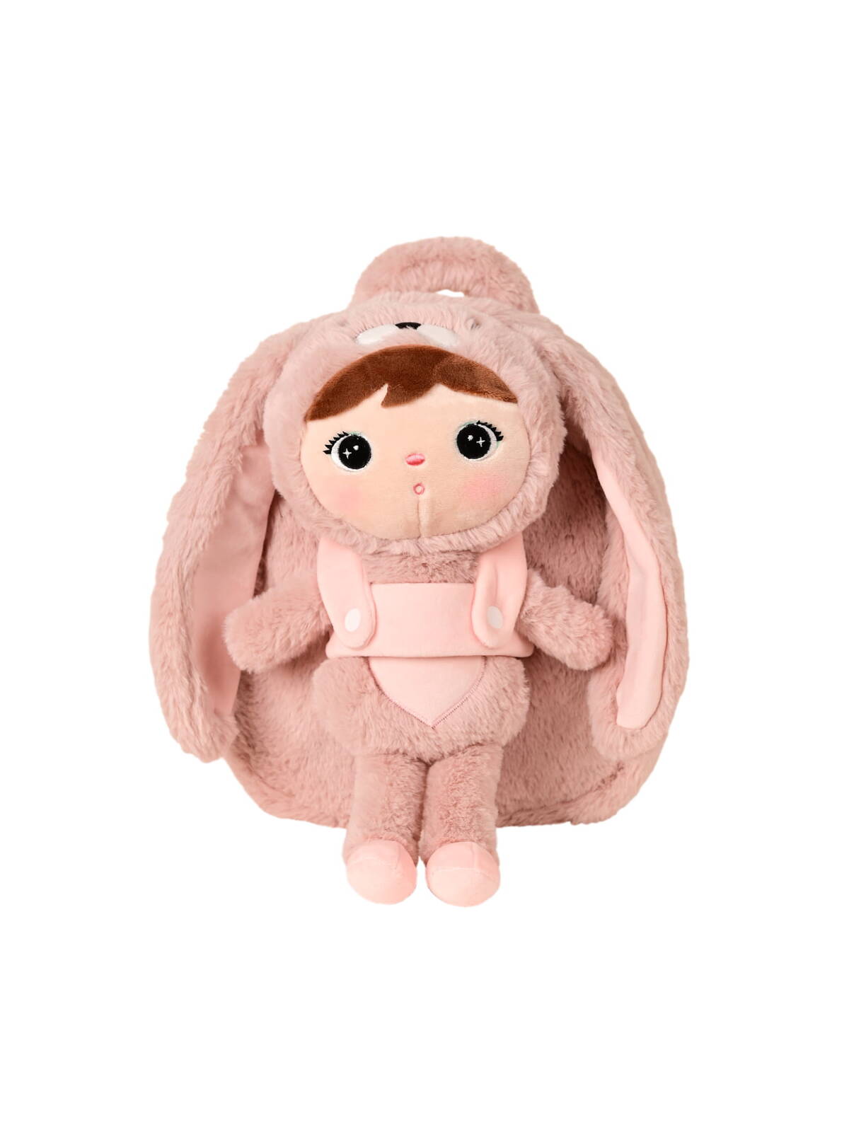Personalisierter Metoo-Rucksack mit Puppe | Puderrosa Hase