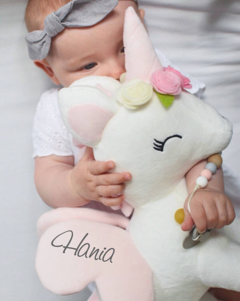 Personalisierter Metoo Einhorn in Weiss