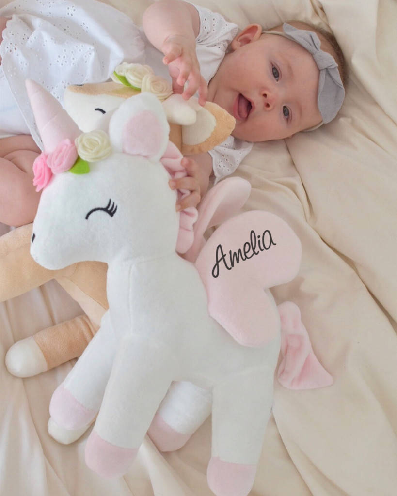 Personalisierter Metoo Einhorn in Weiss