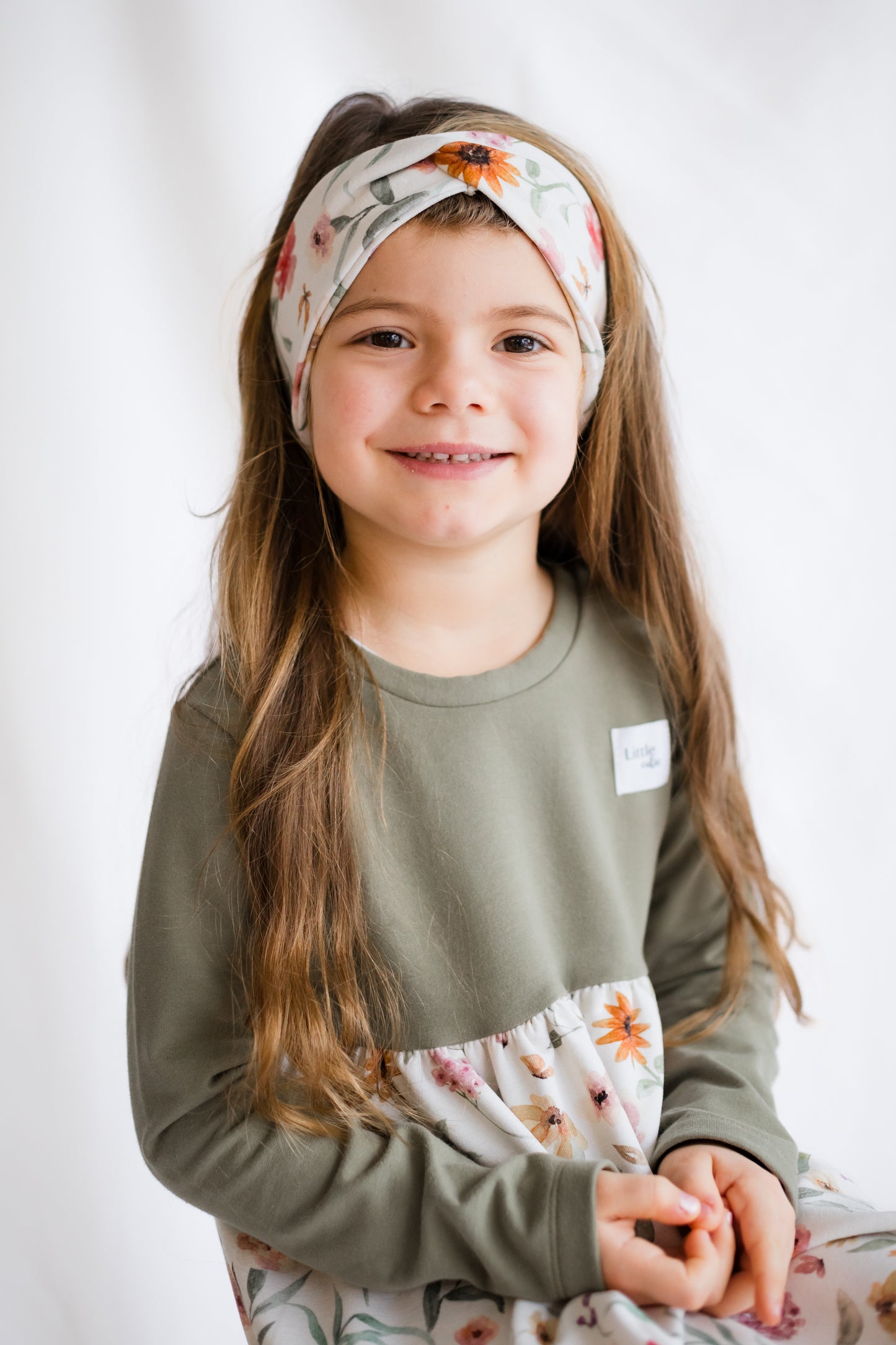 Kleid Mimi für Mädchen, Olive & Floral
