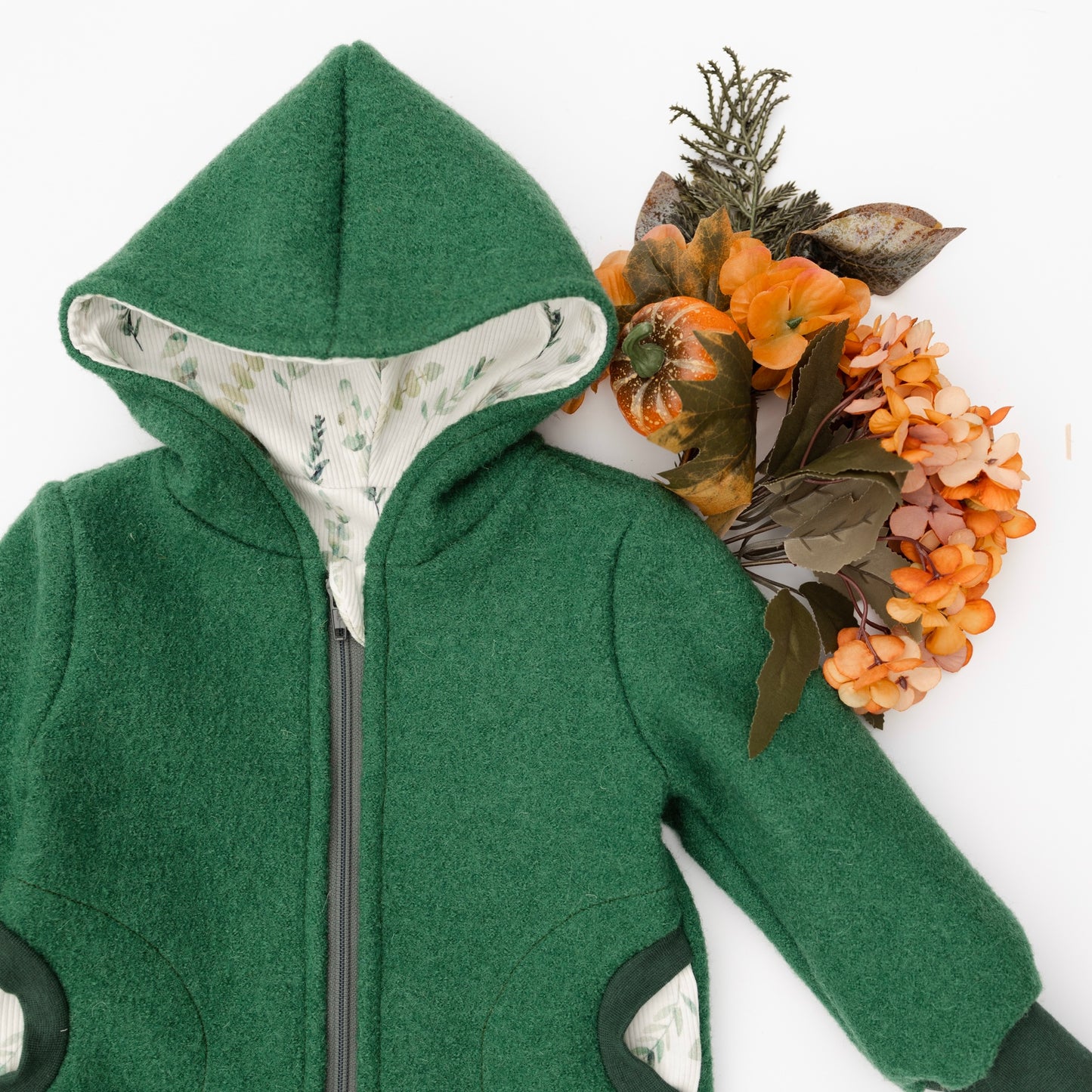 Walkjacke Grün mit Eukalyptus