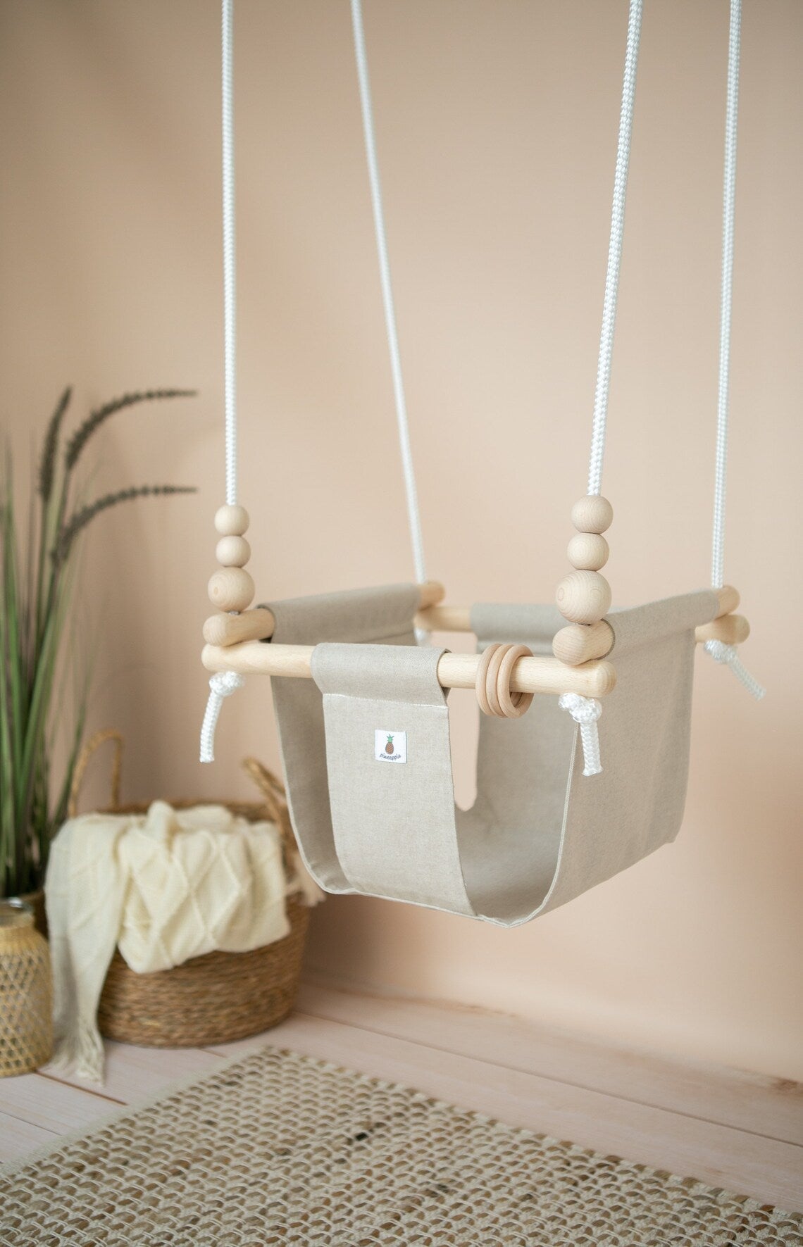Babyschaukel Indoor natural beige