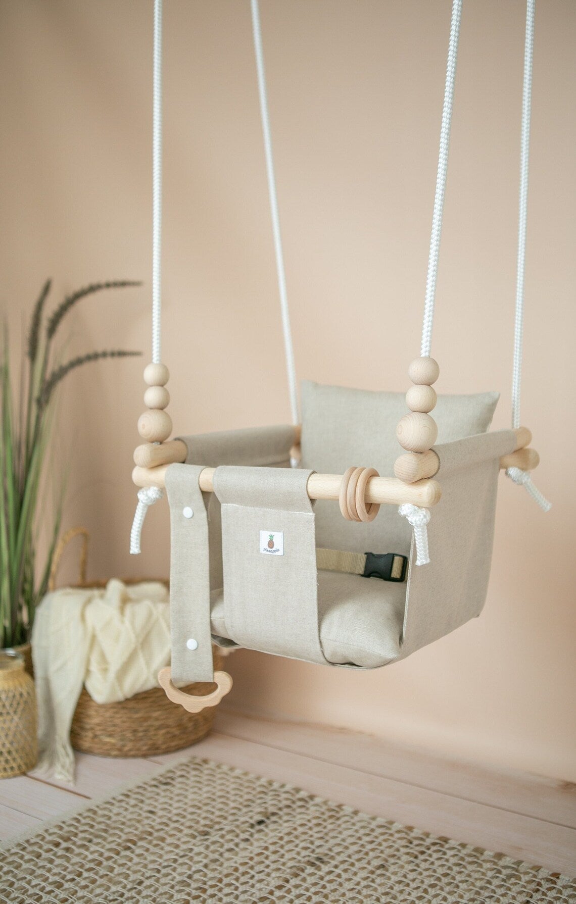 Babyschaukel Indoor natural beige