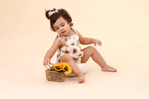 Pop Romper - Strampler, Sonnenblumen