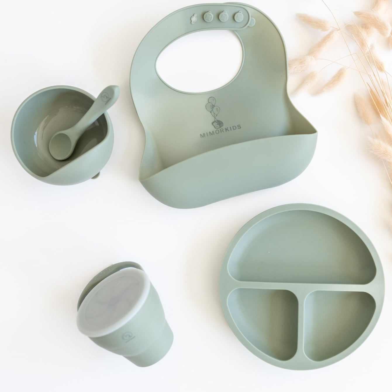 Silicone bib, mint