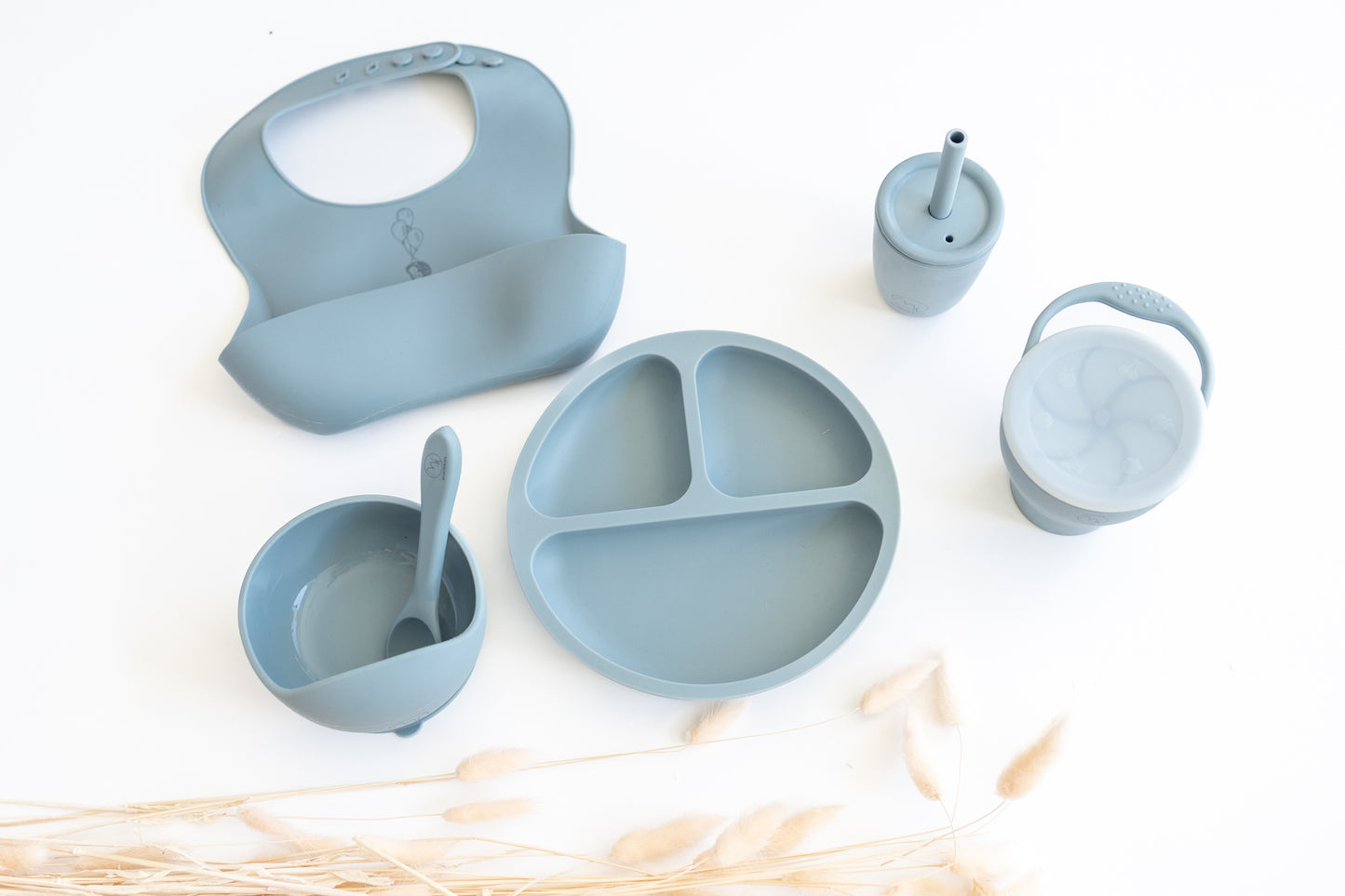 Silicone bib, blue