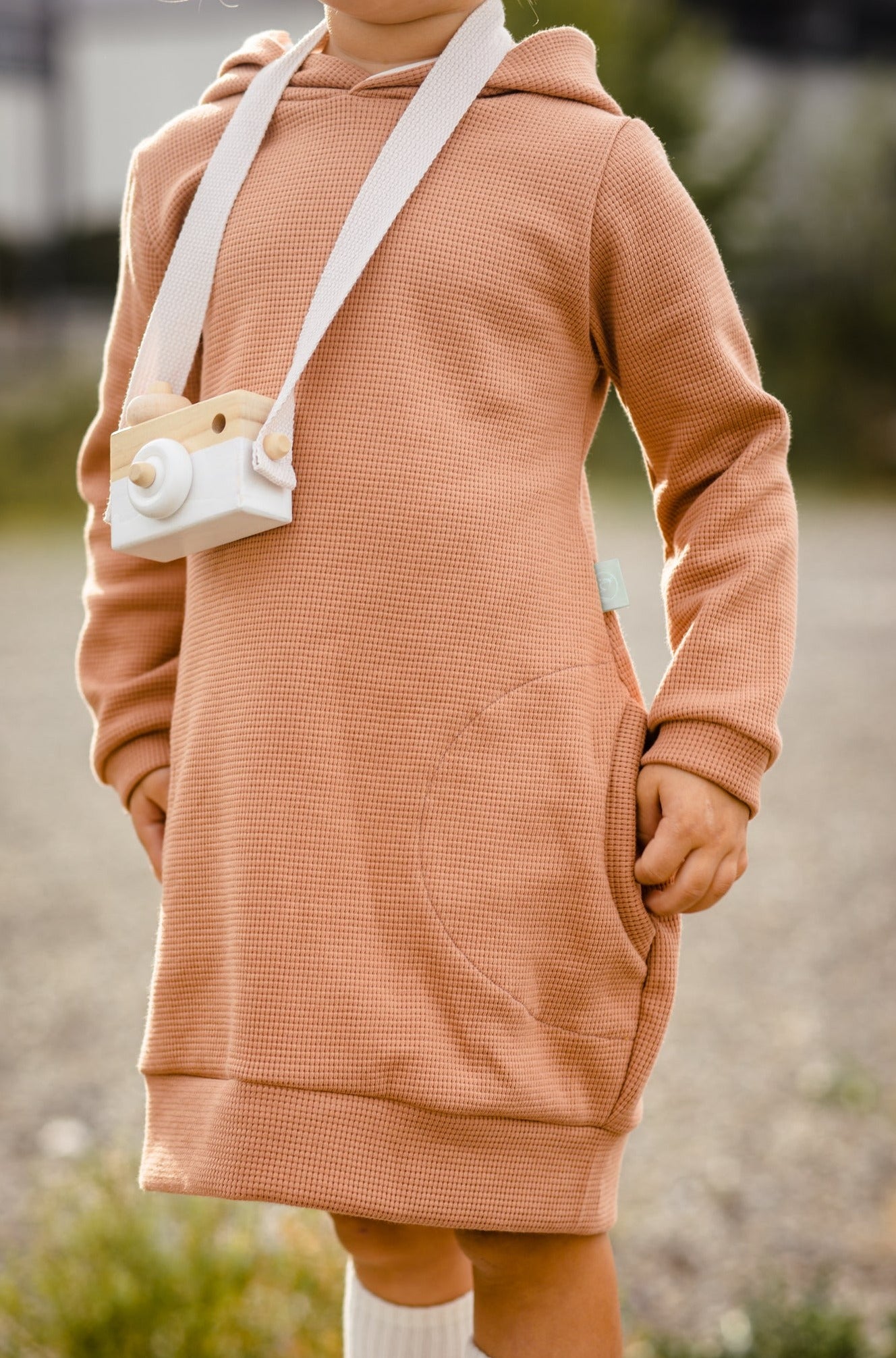 Kleid Mili - Waffel Clay, Pink & Vogel
