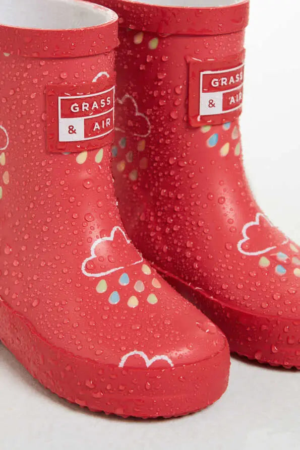 Gummistiefel mit wechselnden Farben, rot