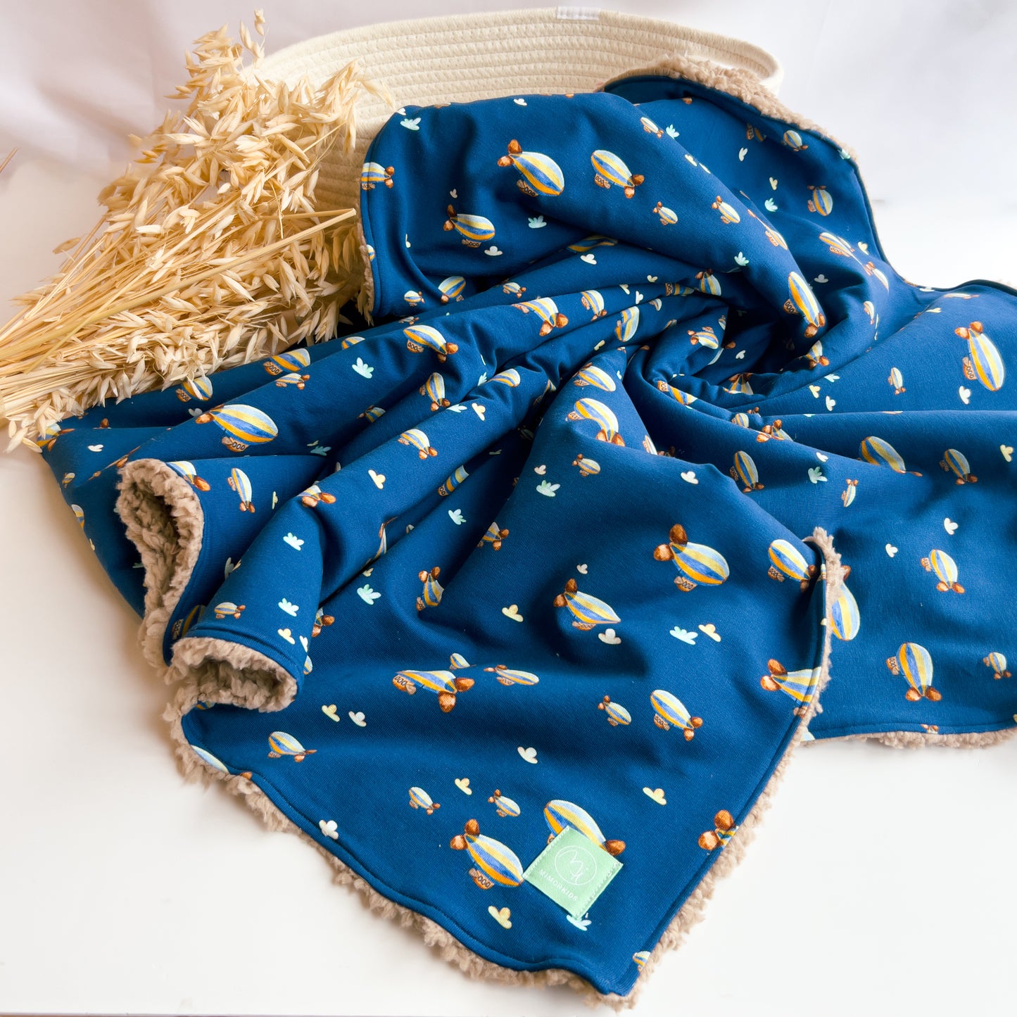 Decke Zeppelin Teddy in Blau