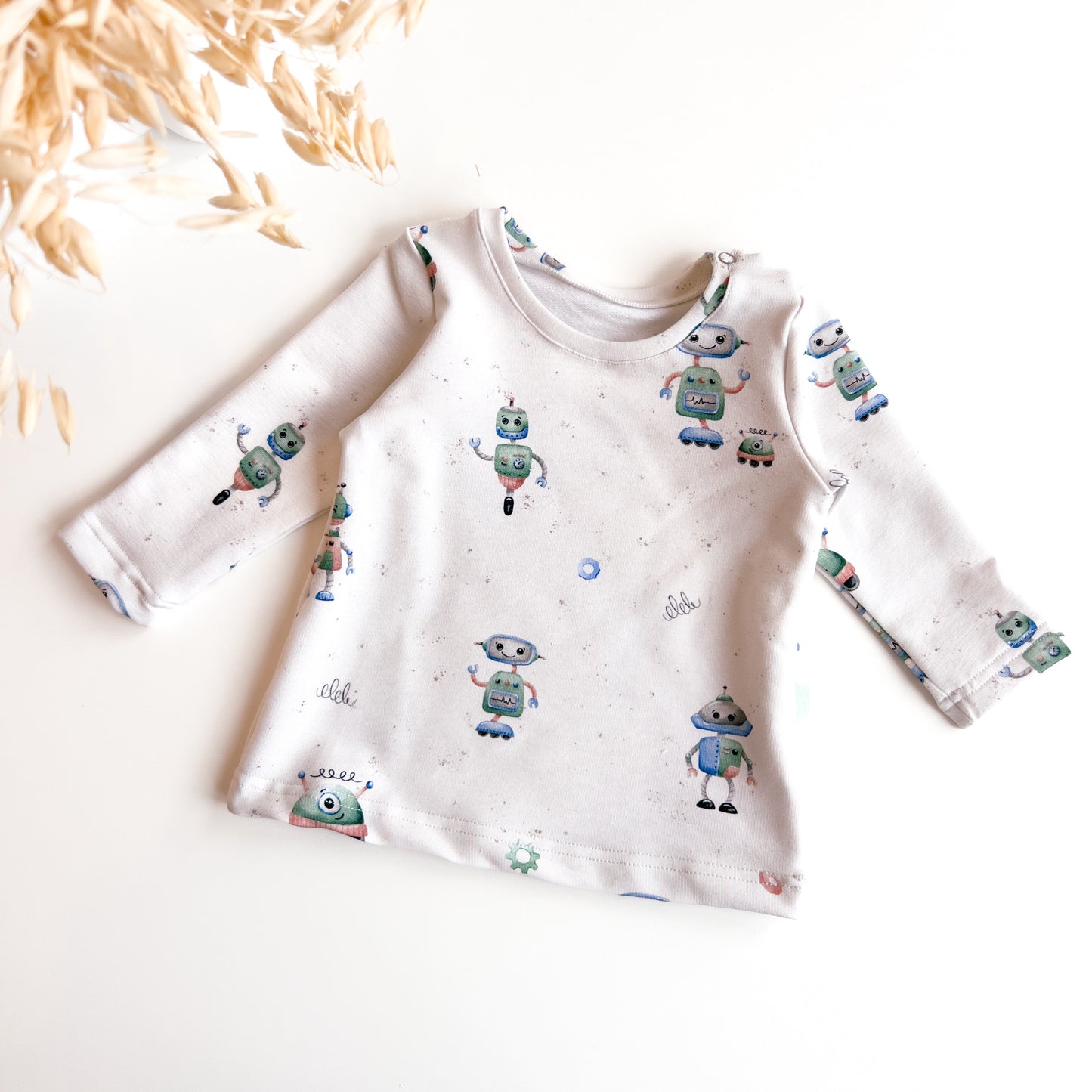 Langarmshirt für Baby und Kinder, Roboter