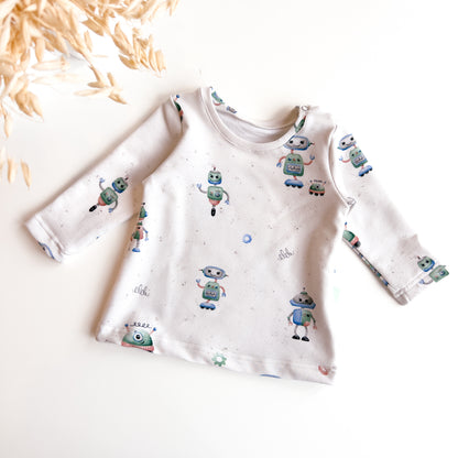 Langarmshirt für Baby und Kinder, Roboter