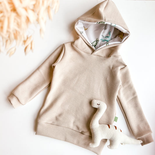 Hoodie Natur Dinos für Baby und Kind