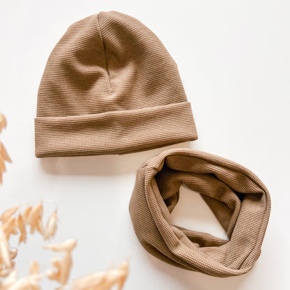 Hipster Beanie & Loopschal,Schokolade