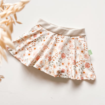 Herbst Set für Mädchen – Wendepulli & Hosenrock mit Blumen-Design