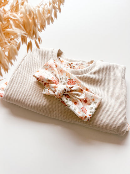 Herbst Set für Mädchen – Wendepulli & Hosenrock mit Blumen-Design