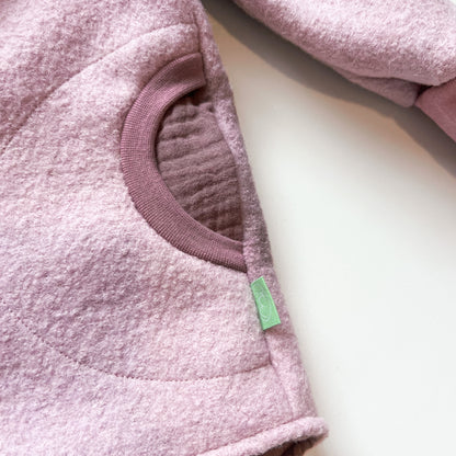 Montessori Walkjacke in Rosa, magnetischen Reißverschluss