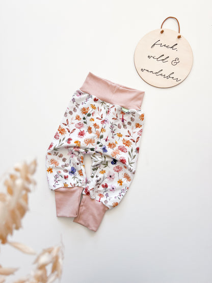 Pumphose, Mitwachshose für Baby und Kind,Floral