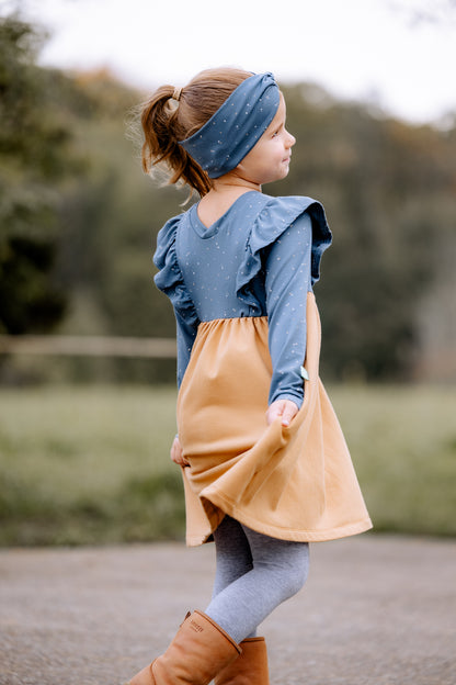 Kleid Mimi, Blaue Punkte und Kamel
