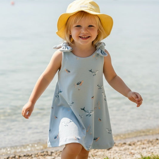 Mädchenkleid mit Schleife und Zipfelsaum, Wal