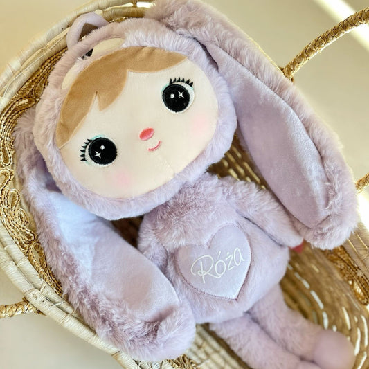Personalisierter Metoo Teddybär-Hase in Lila