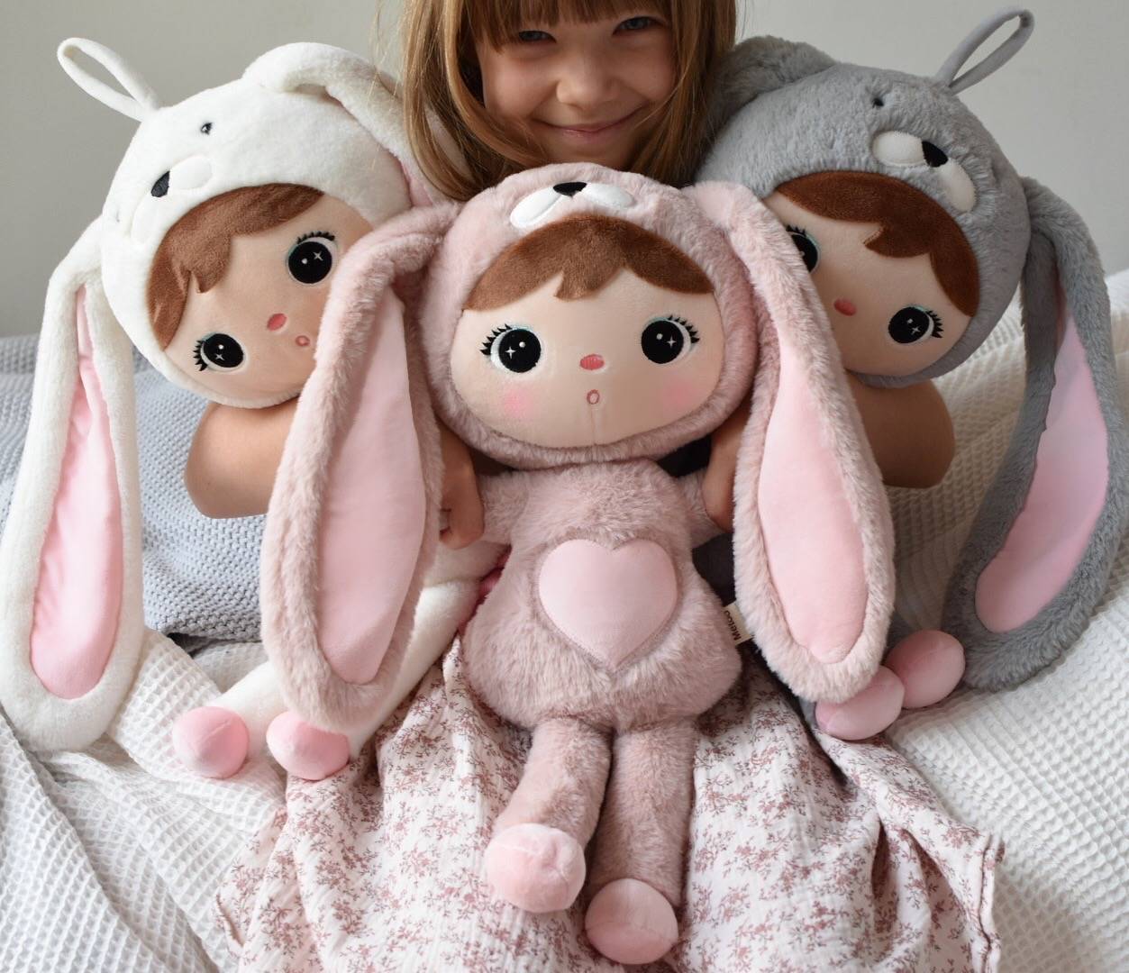 Personalisierter Metoo Teddybär-Hase in Weiẞ 50 cm