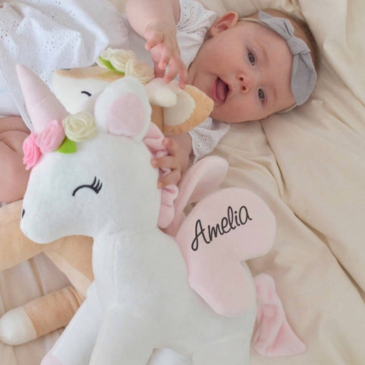 Personalisierter Metoo Einhorn in Weiss