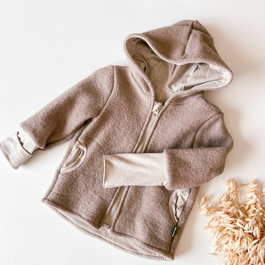 Montessori Walkjacke Beige, magnetischen Reißverschluss