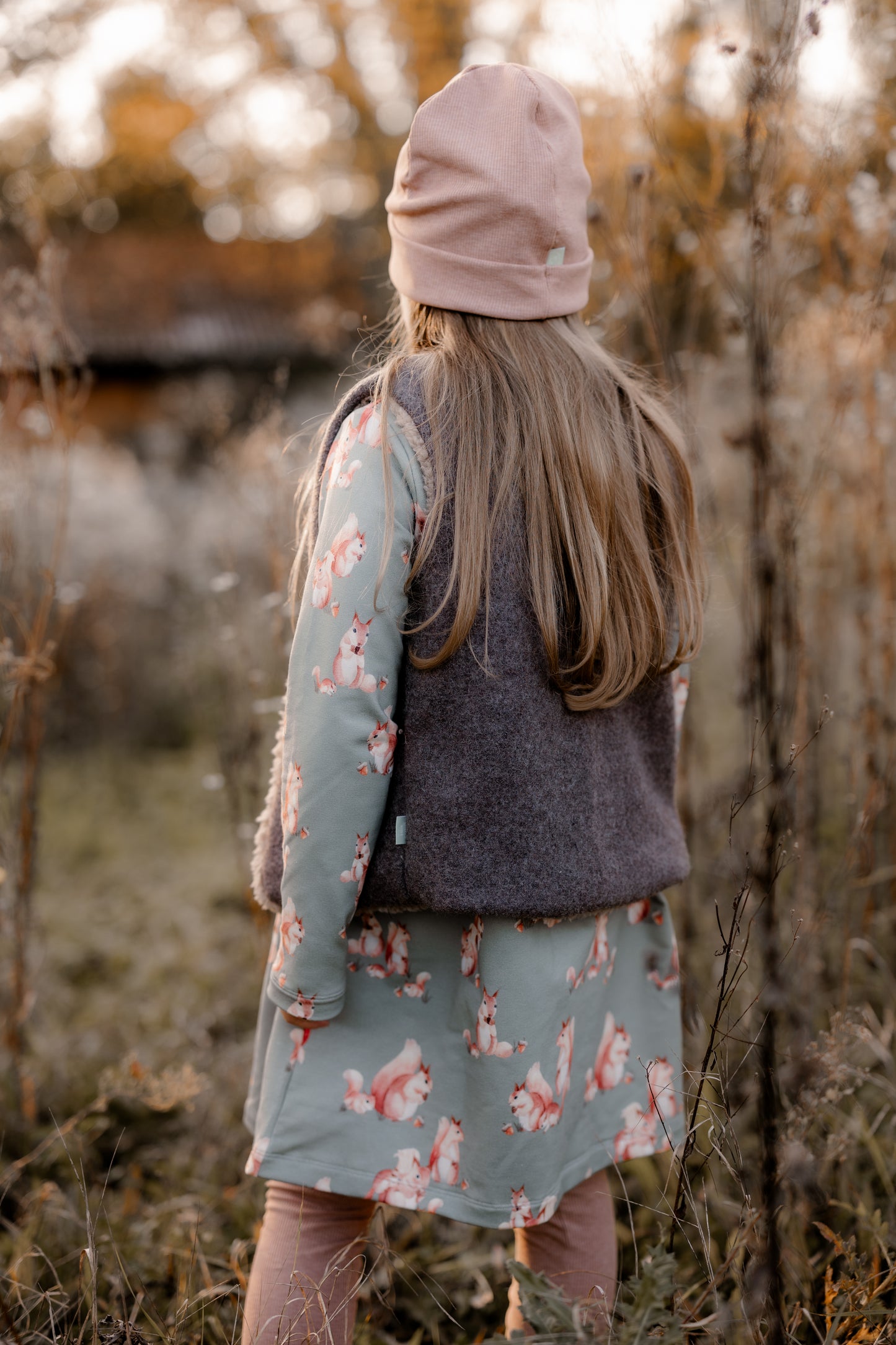 Kleid Mimi für Mädchen, Eichhörnchen