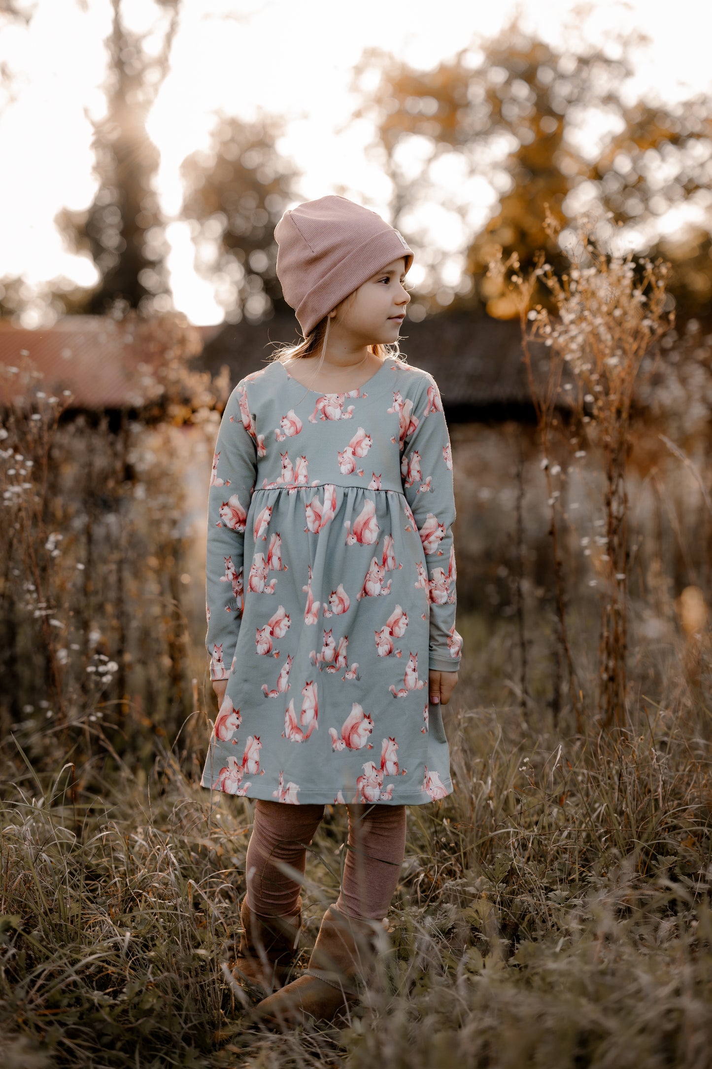 Kleid Mimi für Mädchen, Eichhörnchen