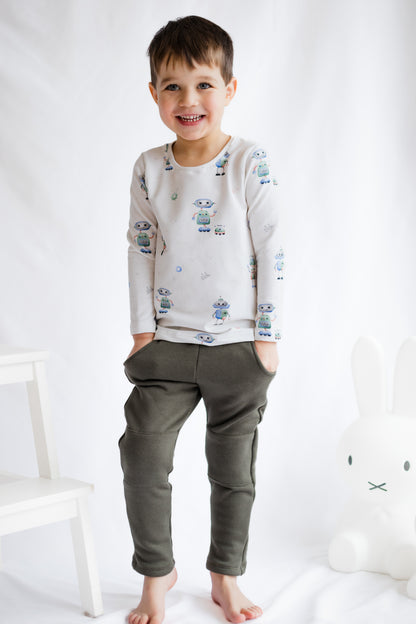 Langarmshirt für Baby und Kinder, Roboter