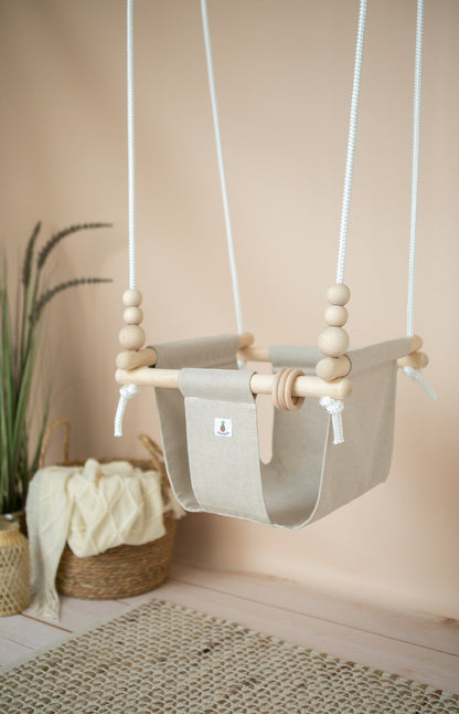 Babyschaukel Indoor natural beige