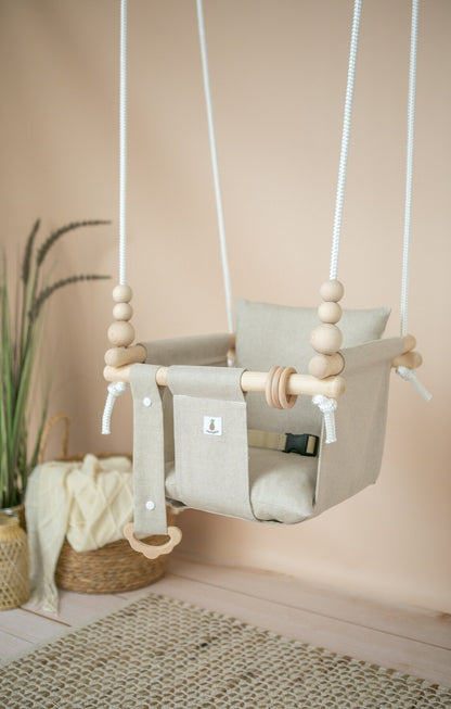 Babyschaukel Indoor natural beige