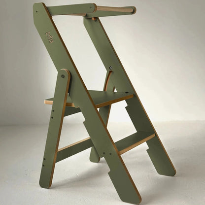 Lernturm / Küchenhelfer faltbar, olive
