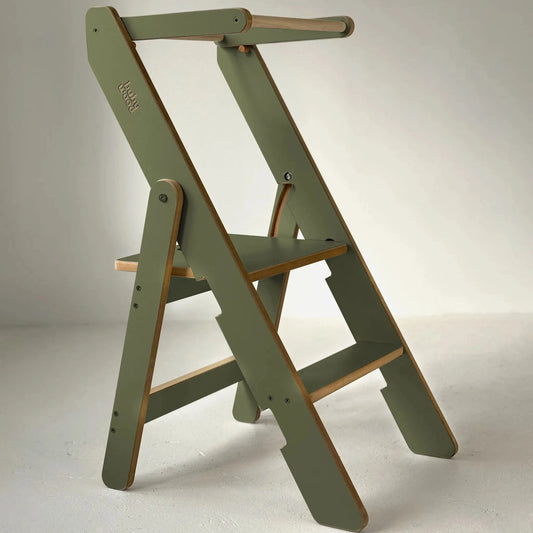Lernturm / Küchenhelfer faltbar, olive