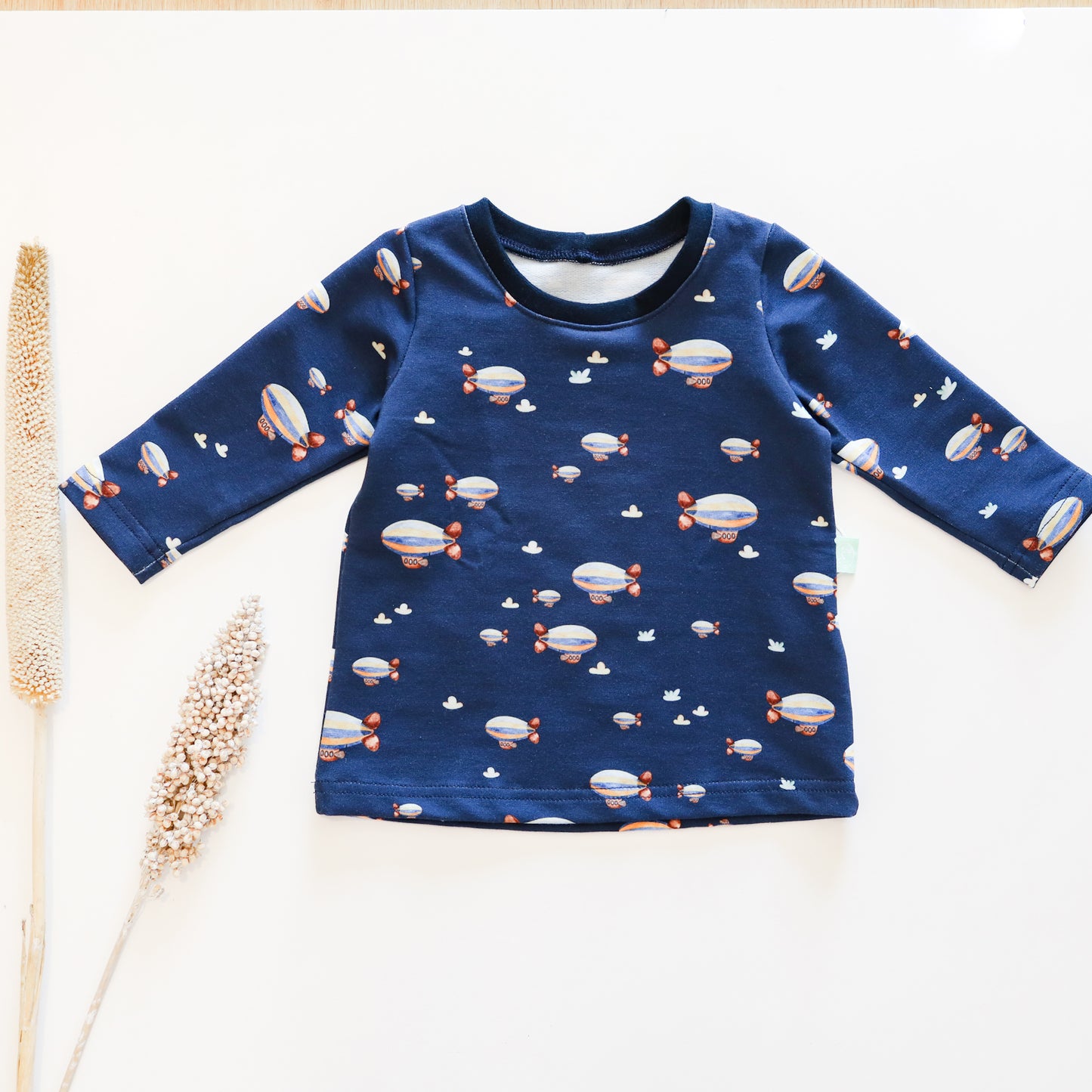 Langarmshirt für Baby und Kinder, Blau Zeppelin