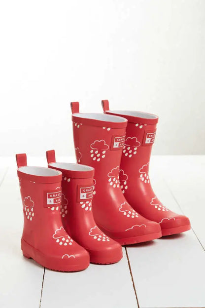 Gummistiefel mit wechselnden Farben, rot
