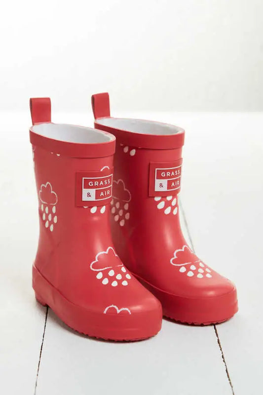 Gummistiefel mit wechselnden Farben, rot